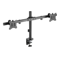 Soporte dual para monitores totalmente ajustable y resistente.